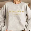 Mens Hoodies Jungkook Kpop Golden Hoodie Retro Sudaderas Vinter Varma tröja Trendiga unisex långärmad topp överdimensionerad