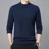 Men's Sweaters Men Wool 2024 Autumn Winter Pure Mockneck Warm Jumpers