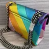 Kurt G Bag Luxe London Rainbow Schouder Mini Maat 20cm Cross Body Tassen Koe Lederen Kleine Flap Shopping Tote Portemonnee 240228