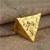 Colliers pendentifs Gros-16 Style 3D Yu-Gi-Oh Collier Bronze Couleur Millenium Pendentif Bijoux Jouet Cosplay Costume Cadeau Drop Livrer Dhzqg