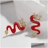 Stud Earrings 1Pair Light Luxury Temperament Chinese Year Dragon Zodiac For Women Girls Jewelry Drop Delivery Ot7Ni
