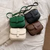 Effen kleur Eenvoudige dameszadeltas Groen PU-leer Crossbody schoudertassen Wintermode Luxe dameshandtassen en portemonnee 240229