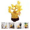 Decorative Flowers Crystal Tree Citrine Macrocarpa Bonsai Chinese Home Adornment Wood Money