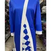 Roupas étnicas Rhombus Imprimir Escritório Senhoras Festa Plus Size Vestidos Moda Patchwork Manga Longa Sexy Elegante Pacote Hip Midi Vestido Mulheres