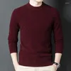 Maglioni da uomo Maglione di lana con scollo a O spesso caldo Uomo 2024 Maglione a maniche lunghe autunno inverno Uomo Pullover puro