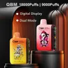 Original QBM Puff 18000 Puff 9000 Vape Spazio Vaping 18K Sfugo 9K Dispositivo a doppia modalità Dispositivo 18000 Display Digital Display Digital Display Display Digital Vape RECARIABILE E Cigaretta Kit vapore Penna vapore