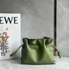 Lowees Luxury Bag Flamenco Lucky Napa Soft Cowhideストラップドローストリングシングルショルダー斜めクロス女性サイズ