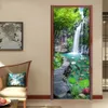 Chinese Style Waterfall Landscape Po Mural Wallpaper 3D Home Decor Living Room Kitchen Door Sticker PVC Self-Adhesive Sticker 2314U