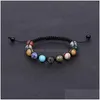 Bracelets de charme 8mm 10mm pierre naturelle corde à la main tressée perlée bijoux de mode pour femmes hommes livraison directe Dheag