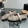 dames loafers designer schoen sandaal ballet flats out mesh sandaal ronde kop strass klinknagel gesp Mary echt leer Jane dames ballet flats kleding schoenen loafer