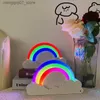 Lampenschirme LED Regenbogenlicht Romantischer Traum Nachttischlampe Ornament Geschenk Nachtlicht Atmosphäre Licht Mädchen Geschenk Tischlampen für Schlafzimmer L240311