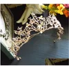 Headpieces Bridal Jewelry Gold Baroque Branches Crown Tiara Wedding Dress Accessories 261T Drop Delivery Party Events Dhgzf