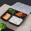 Spedizione gratuita 4 scomparti Contenitori da asporto Scatole per imballaggio alimentare in PP di alta qualità Bento box usa e getta SEAWAY