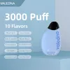 Valedna Vapes使い捨て3000 P蒸気ポッド2％6mlストロベリーアップルプレフィルドカートリッジポッドデバイス450MAH充電式ECIG 3K