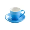 Taza de café de cerámica de 80 ml y platillo Tazas de café expreso Taza de té de porcelana Taza de leche para el desayuno Tazas de cerámica lindas al por mayor 240304