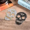 Fix Rhinestone Skull Patches Motiv Järn på lappar Strass Crystal Appllique för DIY -plaggdekoration260t