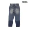 Japanese retro trend heavyweight loose straight leg distressed washed jeans for men