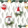 Decorative Flowers Wreaths 2 Pcs Winter Wreath Christmas Advent-Wreath For Front Door Xmas Wall Decor Drop Delivery Home Garden Festiv Ot1Go