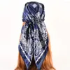 Écharpes enveloppe de tête satin douce hijab bandana bandana châles musulmans grand chapeau turban de soie carrée