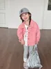 Jackets Spring Children Girls Denim 2024 Cotton Turn Down Collar Toddler Coats Korean Long Sleeve Baby Outwear