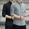 Men's Dress Shirts Clothes Business Male Top Black Shirt And Blouse With Pocket Plain Original Button Brand Designer Hipster Cotton Xxl