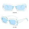 النظارات الشمسية حلوى اللون مستطيل UV400 حماية Y2K نظارات الشمس للنساء الرجال الشارع
