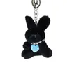 Porte-clés perles pendentif noir, accessoire de téléphone, breloque en peluche, jouet coloré, décorations