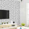 Papier peint nordique à rayures noires et blanches, décoration de maison, papier peint géométrique minimaliste Ins pour salon et chambre à coucher, 208m