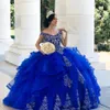 Koningsblauw Sweet 16 Baljurk Quincea Tijdperk Jurken Kralen Off Schouder Vestido De 15 Anos Quinceanera 2021 Vestidos2318