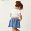 T-shirts Little Maven Ensembles pour bébés filles 2023 Été Vêtements pour enfants Survêtement Enfants Vêtements Ensembles Dessin animé Arc-en-ciel Hauts + Jupes Coton L240311