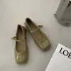 Kledingschoenen Designer Dames Mary Jane Lente Leahter Mode Gesp Vrouwelijke Vierkante Kop Teen Middenhak Elegante Vrouw Pompen