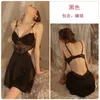 Guiruo brand sexy steel ring gathered pajamas chest cushion small chest lace backless suspender skirt home clothes set 2044