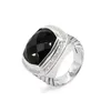 Brand Women's Rings 925 Sterling Silver 17MM Blue Topaz Black Onyx Turquoise Smoky Quartz Amethyst Ring for Women232E