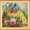 Fruit basket & flower decor paintings Handmade Cross Stitch Embroidery Needlework sets counted print on canvas DMC 14CT 11CT173h