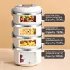 Lunch Bento Box Office Multilayer Rostfritt stål Isolerad frukostbox Portable Rice Bucket Storage Containers 240219