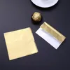 Outras artes e ofícios 300pcs 10 x 10cm espessamento ouro chocolate embrulho folha de lata papel doces alumínio embossing271h