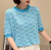 Nya 2024 Spring/Summer Designer Women Sweaters Knits Top G Embroidery Vest Breattable Knitted Pullover T Shirt Sport Tops