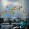 3D Stereo Resin Fish Flowers Crafts Decoration European Livingroom Home Wall Hanging Fishes Ornaments Wall Sticker Murals 240304