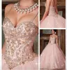 Custom Made New Quinceanera Dress 2022 Pink Crystal Ball Gown Dresses sweet 16 Prom Party Dress Junior Vestidos de 15 Anos4674774