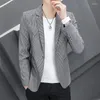 Herrar kostymer boutique mode elegant gentleman tonåring vacker koreansk version affär casual brittisk stil smal formell blazer