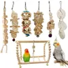 7st Lot Combination Parrot Toy Bird Articles Papegoja tugga Toy Bird Toys Funny Swing Ball Bell Standing Training Toys257w