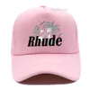 Casquette de baseball en maille multicolore pour hommes et femmes, broderie unisexe, collections Rhude, chapeau de camion décontracté, Bonnet rhased réglable