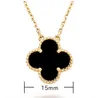 Ontwerper hanger ketting Sweet Love Vanca Jade Four Leaf Grass Dames 18k Rose Gold Flower Dubbelzijdig Rode Agaat Witte Fritillaria Sleutelbeenketting Oftw