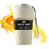 Vattenflaskor termisk kaffemugg 510 ml rostfritt stål smarta koppar läcka bevis för camping hem reser sovsal