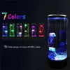 Abat-jour LED lampe méduse chevet veilleuse couleur changeante lampe à LED pour aquarium lampes d'ambiance relaxantes lampe à lave enfants cadeaux décor de chambre L240311