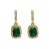 Dangle Earrings Light Luxury Unique Elegant Green Drop Stud Ladies Fashion Jewelry High Sense Exquisite Simple Lovely