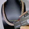 Prix d'usine Iced Out Hip Hop 20 mm de large 3 rangées Miami Cuban Link Chain VVS Collier Moisanite