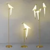 Nordic pássaro lâmpada de assoalho criativo acrílico mil guindastes papel suporte lâmpada chão para decoração casa ouro para sala estar stand233s