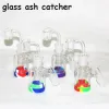 Hookahs Glass Bong Ash Catchers 14mm 18mm tjock Pyrex Bubbler Catcher 45 90 graders Ashcatcher Water Pipes Silicone Nectar LL