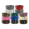 New Style 3 inch Wide 11 Colors Spiked Studded PU Leather Large Dog Collars For Pit bull290x